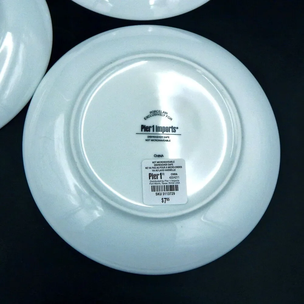 Pier 1 One Imports Hanukkah Menorah Salad Dessert Plates Star of David S/4 Dish